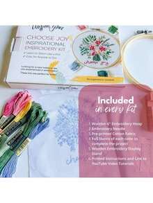 Elly & Grace Christian Embroidery Kit With Embroidery Hoop, Easy Embroidery Kit For Beginners And Adults, Full Embroidery Hoop Kit With Needles And Thread Included (Choose Joy) - Choose Joy - View 8