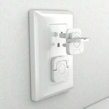 Copertura di protezione per prese elettriche standard americane - 10 prese con coperchio, copertura protettiva per prese di corrente, adatta per uso domestico, a 3 artigli quadrati con maniglia, colore bianco, elemento essenziale per la prevenzione di scosse elettriche domestiche