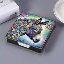 1 件钻石画套件 - 书签/收纳盒，卡通动物图案，5D 特殊形状水晶钻 DIY 钻石马赛克备忘录盒，包含 150 张便签，用于日常笔记记录和桌面装饰