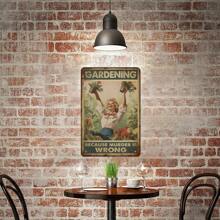 1pc 2D Flat Metal Sign "Because Is Wrong", Wall Art Decor, Suitable For Yard, Garden, Porch, Room, Humorous Art Wall Decor For Plant Lovers, Easy To Hang - Random Hole Style - Multicolor - View 6