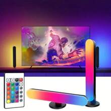 1/2pcs, Rgb Led Light Strip, Colorful Horizontal/Vertical Strip Lights With Base, Bedroom Ambient Light Can Connect To Any 5v Usb Power Supply With Remote Control