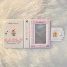 Grid, Stripe & Dot Photo Album, 3-Inch Style Photo Holder Book With Snap Buttons For Idol Fan Cards Collection,Back To School,School Supplies - View 7