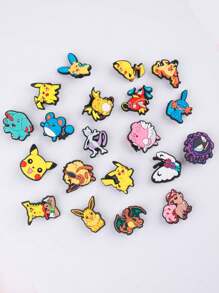 pokemon 11/20/27 Pcs Pokemon Patches Set - Fun DIY Shoe Decors, Unique Multicolored Pikachu Hole Shoe Decorations For Personalized Footwear; Ideal Gift For Pokemon Fans, Party-Goers And Collectors. PVC Soft Gel Cartoon Character 3D Decorations For Phone Cases, Water Bottles, Cute Anime Decors, Birthday Gift For Girlfriend (No Adhesive On Back)