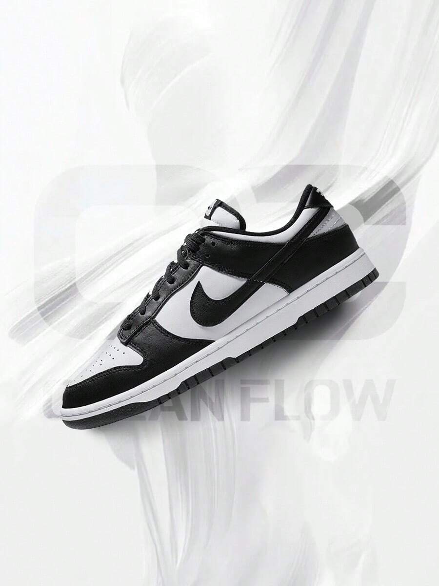 Nike Dunk Low Retro White Black Panda– Men's Lifestyle Sneakers – Shoes For Man -Vintage-Spring & Summer-Inspired Running Shoes, Shock-Absorbing Comfort, Gym To Streetwear Casual Wear-Easter Gift–DD1391 100 - White/Black - 查看 1
