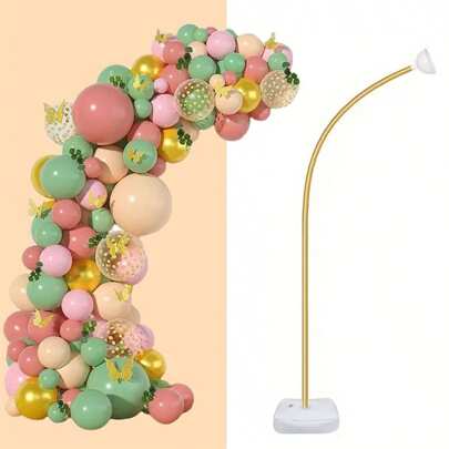 [Flexible Balloon Arch] Reusable 8.2ft Flexible Balloon Arch Stand Kit, 1pc Plastic Balloon Flower Backdrop With Water Base For Wedding, Bridal Shower, Engagement, Christmas, Birthday Party Decorations