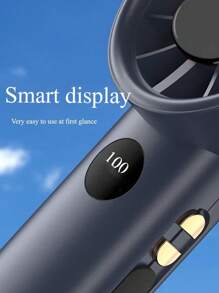 Ventilatore portatile a mano con turbo raffreddamento, display LED e batteria ricaricabile al litio, ad alto volume d'aria, durata prolungata, silenzioso, adatto per uso domestico e per i viaggi