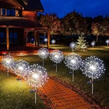 FACHOI Solar Firework Garden Lights – 420 LED, Solar-Powered, 8 Lighting Modes, Waterproof Landscape Decoration, Festive Ground Stake Light For Patio, Walkway, Party, Wedding