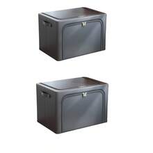 1个/2个装拉链布艺收纳箱，大容量收纳篮，可收纳衣物、毯子、玩具等，适用于衣柜、卧室、家居、宿舍，节省空间的收纳神器 - 深灰色 - 查看 18