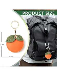 Vỏ đựng móc khóa bằng da tương thích với Apple AirTag Vỏ đựng thẻ AirTag dễ thương bảo vệ Móc khóa Vòng chống trầy xước Máy tìm kiếm Vỏ theo dõi GPS - Nhiều màu - Xem 3