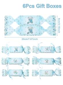 6 pièces Boîte-cadeau thème Licorne/Papillon rose violet/Jungle, boîte à bonbons en forme d'oreiller, décorations d'anniversaire, boîte de faveur de fête, boîte d'emballage-cadeau, boîte à gâteaux, boîte de biscuits au chocolat, thème véhicule d'ingénierie/petit éléphant/sirène, fournitures de fête de mariage, cadeaux de baby shower, cadeaux pour invités, emballage cadeau