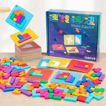 Un set de caja colorida, creada creativamente de madera y papel, con 9 formas * 108 piezas * 20 tarjetas de preguntas para tomar decisiones rápidas. Proporciona educación temprana y resolución de rompecabezas, interacción entre padres e hijos y diversos juegos. Se puede jugar solo o en pares, ejercitando el pensamiento lógico y la coordinación mano-ojo. Es adecuado como regalo para Halloween, Acción de Gracias, Navidad y Año Nuevo.