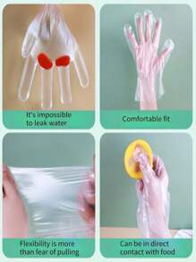 50 pièces, 200 pièces, 500 pièces Gants jetables portables emballés individuellement, épaississement pour la restauration, la beauté et les plats à emporter, gants jetables emballés individuellement, film plastique pour la cuisine et la maison, restauration, épaississement, nécessaire pour la restauration hôtelière et le tourisme (offres spéciales, modèles neufs et anciens, livraison aléatoire)