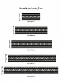 1pc Black & White Geometric Lines Linen Tablecloth/Table Runner, Suitable For Home Dining Room, Indoor Decor, Rectangle Table, Kitchen Cabinet, TV Stand. Romantic Wedding, Outdoor Party, Holiday Party Tabletop Decor, Heat Resistant & Washable