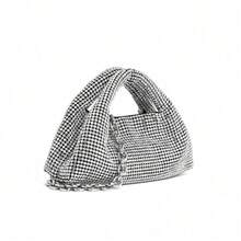 Diamond Bag Women's Bag New Fashion Chain Inlaid Diamond Handbag - Silver - View 1