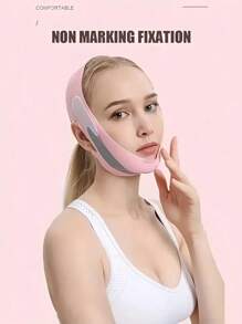 1 Peça Faixa de Levantamento Facial, Máscara Facial em Forma de V para Dormir, Tira para o Queixo, Adequada para Exercícios, Yoga, Máscara Facial, Uso Durante o Sono para Melhor Efeito, Lavável e Reutilizável