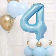 23pcs/Set Blue Pink Crown Number 1 To 9 Balloons Upright 1st Birthday Party Decorations Baby Shower Balloon