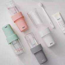 1pc Portable Toothbrush Box,Travel Toothbrush Case With Cover, Creative Covered Rinse Cup, Portable Toothbrush Holder For Home And Travel, Nordic Clear Design PP Portable Toothbrush Box, Essential For Home And Travel,Bathroom Decoration, Bathroom, Bathroom Accessories. Back To School