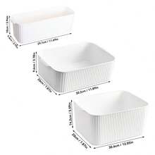 1/2/3 件多功能橱柜塑料收纳篮带手柄，家庭整理和存储，化妆品收纳盒，零食收纳，橱柜桌面大容量杂物收纳盒，厨房收纳盒，节省空间，适合学生和成人在家庭、厨房、浴室、卧室、宿舍、办公室使用