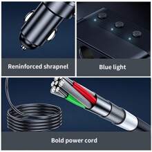 KZ 7-In-1 127W Car Charger Splitter Multi Ports PD30W QC3.0 Cigarette Lighter Adapter Car Cigarette Lighter Socket Splitter With Switch