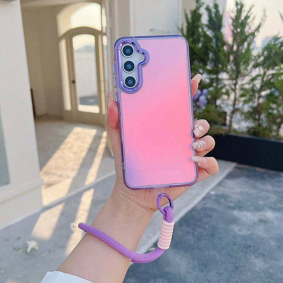 Llavero, funda de teléfono con proceso de electrochapado degradado y antigotas + funda de teléfono completa, compatible con Apple 11/12/13/14/15/16 Pro Max, Galaxy S25/S22/S23/S24+ Plus, A012345/654321/M12345/54321