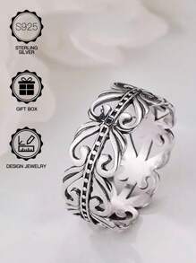 1 pieza Anillo de plata de ley S925 con diseño de nudo celta en forma de corazón, que simboliza el amor eterno, apto para uso diario, Día de San Valentín, Día de la Madre, festival de música, regalo de cumpleaños, viene con caja de regalo