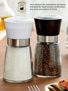 1pc Pepper Grinder, Manual Sea Salt Pepper Powder Grinding Bottle, Pepper Powder Grinding Craft Seasoning Jar, Stainless Steel Manual Grinder, Freshly Ground Coffee Beans, Black Pepper, Kitchen Sea Salt, Sichuan Pepper, Seasoning Bottle, Kitchen Tools, Color Random - View 6