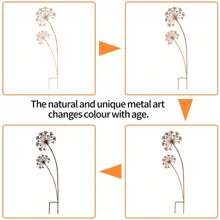 1 Stück natürlich rostiges Metall Gartenstecker Deko, modernes Blumendesign, witterungsbeständiges rustikales Äußeres, geeignet für Garten, Terrasse, Balkon, Blumentopf, perfektes Muttertagsgeschenk, Gartendekoration, Gartenausstattung