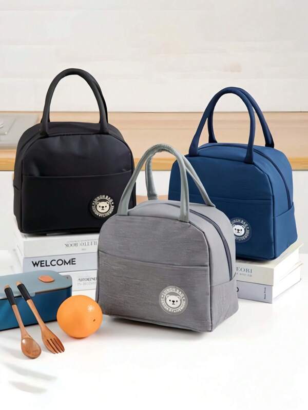 1 pieza Bolsa de almuerzo aislada con estampado de oso, bolsa de almuerzo aislada, bolsa de almuerzo de papel de aluminio grueso, bolsa de picnic refrigeradora, mantiene la comida caliente en invierno y fresca en verano, bolsa de almuerzo portátil para el trabajo y salidas, bolsa de almuerzo, bolsa de almacenamiento para el trabajo y la escuela, bolsa de almacenamiento para maestros, bolsa para el aula, regalo para una mujer, regalo para un hombre