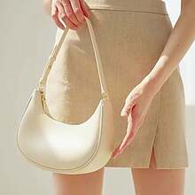 Half-Moon Bag - High-End Underarm, Stylish Handheld & Shoulder - Apricot - View 4