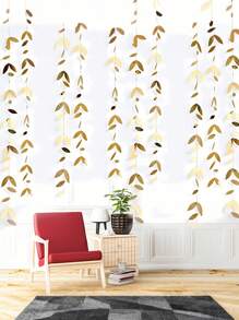 6.56ft/200cmGold Party Decoration Leaf Garland Hanging Paper Gold Leaf Flutter Banner Wedding Engagement Bridal Shower Birthday Shower Spring Summer Christmas Natural Tea Party Decoration Supplies