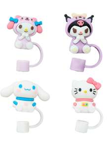 Sanrio 1 pezzo Coperchio in silicone kawaii a forma di personaggi della serie Sanrio Hello Kitty, My Melody, Kuromi, Cinnamoroll per tazze e bicchieri con cannucce, accessori, articoli per la scuola