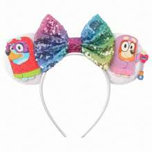 Bluey 1pc Blue Dog Soundwave Headband Birthday Party Hair Accessories Cute Bingo Ear Headband Amusement Park Headband