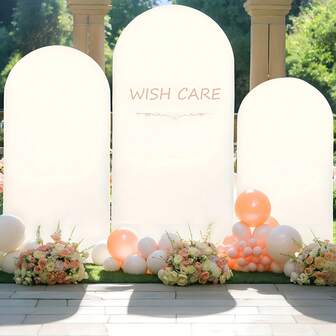 Arch Backdrop, 4ft, 5ft, 6ft, 6.6ft, 7.2ft, 8ft Beige Wedding Arch Cover 2 Sided Spandex Fitted Fabric Arch Backdrop Dome Arch Backdrop Fabric For Birthday Party Wedding Arch Stand Decoration, (Stand Not Included , Fabric Background Only)