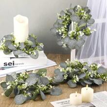 1/2pcs Artificial Plastic Eucalyptus Wreath, Suitable For Farmhouse Holidays, Celebrations, Parties, Home Porch, Christmas, Halloween, Spring Festival Decoration. The Small Wreath Can Be Used Indoor Or Outdoor, Hang Above Fireplace, Front Door Or Living Room Wall.