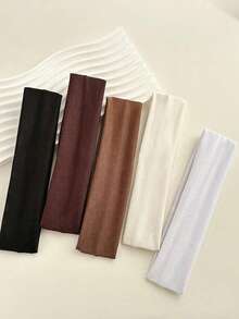 1/4/5/6条装宽版波西米亚风发带，柔软弹力加厚头巾，时尚运动瑜伽发饰，秋冬度假必备，优雅围巾式头巾，柔软时尚发带，夏季度假配饰 - 彩色 - 查看 10