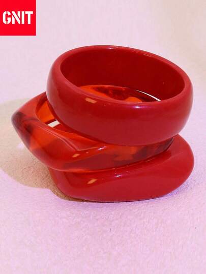 GNIT Multiple Styles Vintage European & American Transparent Resin Bracelets, Minimalist, Elegant, Fashionable, Sexy, Stunning, Generous. Suitable For Women's Travel, Vacation, Dates, Shopping, Parties, Daily Wear, Outdoor Activities, Photography, Birthday Gifts, Etc.