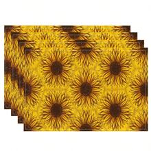 1/4/6/8/12 Piezas Manteles de mesa impresos de lino lavables, almohadillas protectoras de superficie, manteles de mesa de comedor para interiores y exteriores, adecuados para fiestas festivas, decoración de cocina y mesa de comedor