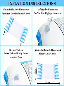 Schwimmring, aufblasbares Schwebebett, gestreifter Hängestuhl-Sonnenliege, Pool-Schwimmhilfe, Wassermatte für Schwimmbad, Sommer-Strandurlaubs-Accessoires, Strandutensilien