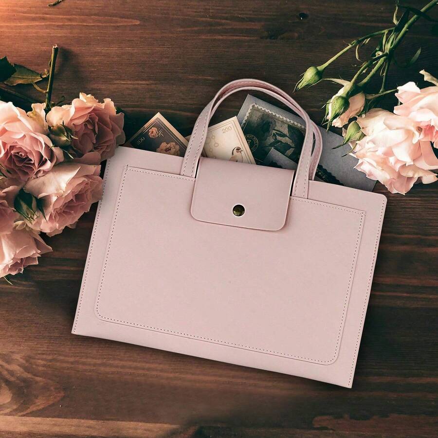 笔记本电脑保护套，防水皮革笔记本电脑公文包，超薄PC便携包