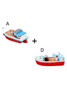 1pc Mini Boat Model, Resin Mediterranean Decor Desktop Fishing Boat Figurine, Ocean Beach Micro Landscape Decoration