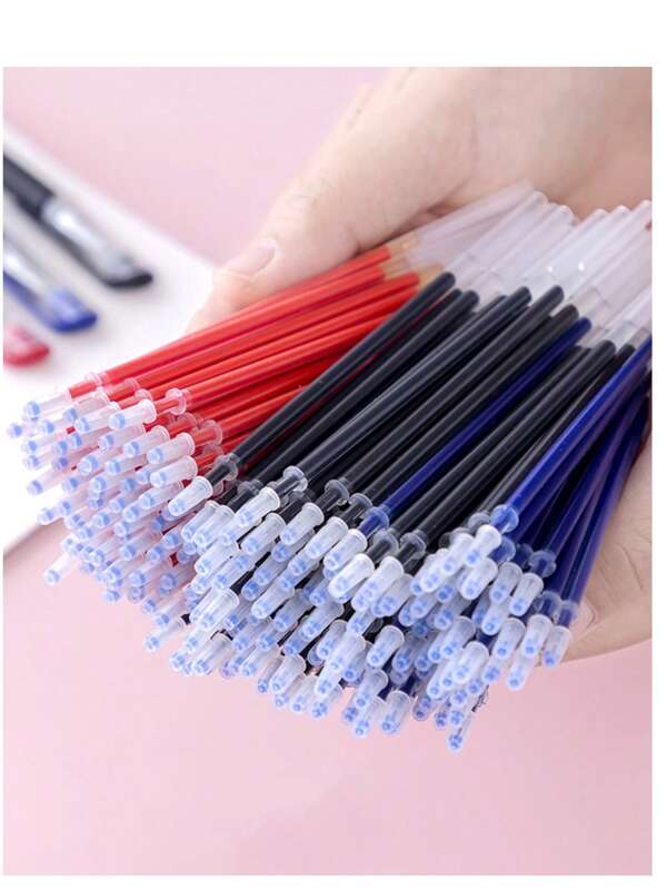 100pcs 0.5mm All Needle Design Refill Ink Cartridge, Gel Pen Refills, Random Color Back To School