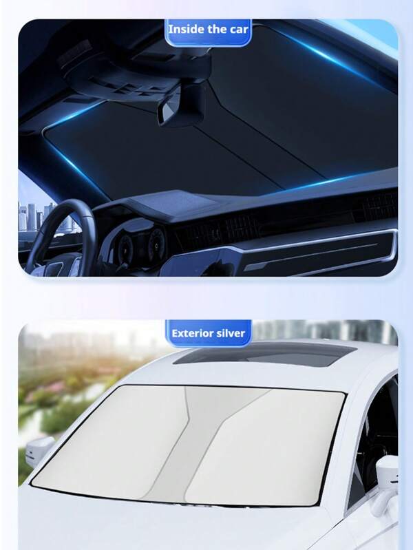 Parasol plegable para parabrisas, visera solar delantera, bloquea los rayos UV para mantener tu coche fresco, tablero de protección solar universal y grueso para sombrear y enfriar el interior del coche