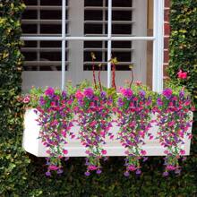 1/2/4/6 buc flori artificiale de exterior, plante de eucalipt agățate, mătase, glorie de dimineață, plante verzi rezistente la UV, aniversare, ceremonie de absolvire, nuntă, petrecere, birou, familie, verandă, grădină, curte, perete, decorațiune de primăvară/vară