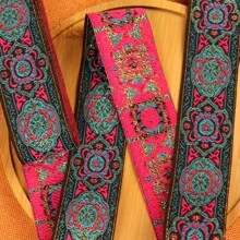 Fita jacquard geométrica de 3,3 cm de largura, fita de renda trançada para projetos de costura faça você mesmo em roupas