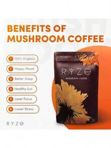 Organic Mushroom Coffee – 6 Adaptogenic Mushrooms + MCT Oil For Energy, Focus & Gut Support | Instant Coffee | 30 Servings - 其他 - 查看 6