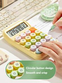 1pc Dopamine Color Series Calculator, Large Buttons, Desktop Calculator, 12-Digit Display Screen, Desktop Calculator, ABS Shockproof Material. Cute Calculator, Suitable For Teachers, Students, Office,School Supplies,Back To School