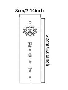 1Pc Brahma Totem Temporary Tattoos Semi Permanent Tattoo Waterproof Sweatproof Last For 1-2 Weeks Realistic Herbal Juice Anti-Friction Non-Reflective Faux Black Fake Tattoos For Woman And Men Tattoo Stickers For Arm, Chest, Leg, Abdomen, Waist, Finger, Neck, Spine, Modernist Body Art - Black - View 5