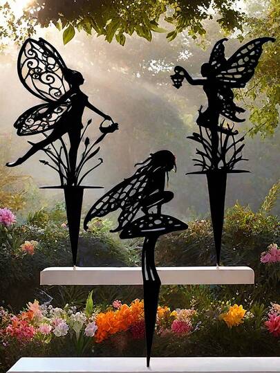 1 Stück kreative Blumenfee künstlerische Dekor Windfahne Outdoor Garten Metall Handwerk, Garten Dekoration