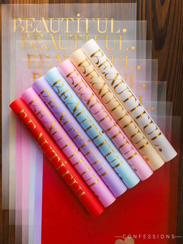 7 couleurs, 10 pièces de chaque couleur, soit un total de 70 pièces. L'effet rougissant est à la fois romantique et mignon, comme un regard timide. Emballage cadeau de style coréen avec fleurs gaufré en anglais. Matériaux d'emballage pour fleurs imperméables de la Saint-Valentin pour la boutique de fleurs