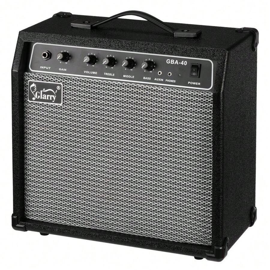 Glarry Bass Guitar Amplifier Speaker - 20W, 30W, And 40W Options Available With Volume Control - Stylish Black/Natural Finish - 30W 黑色 - 查看 1